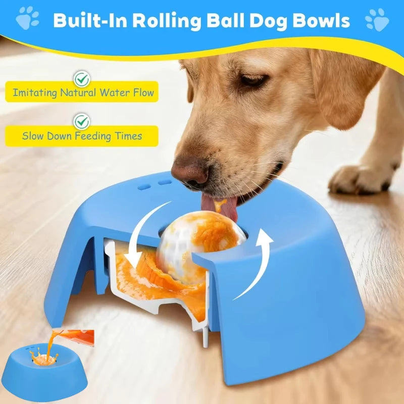 Liquid Slow Feeding Dog Bowls Anti-Slip Ball-Shaped Bone Soup Dog Licking Bowl Licking Bowl for Healthy Eating Non-Slip and Anti-Choking