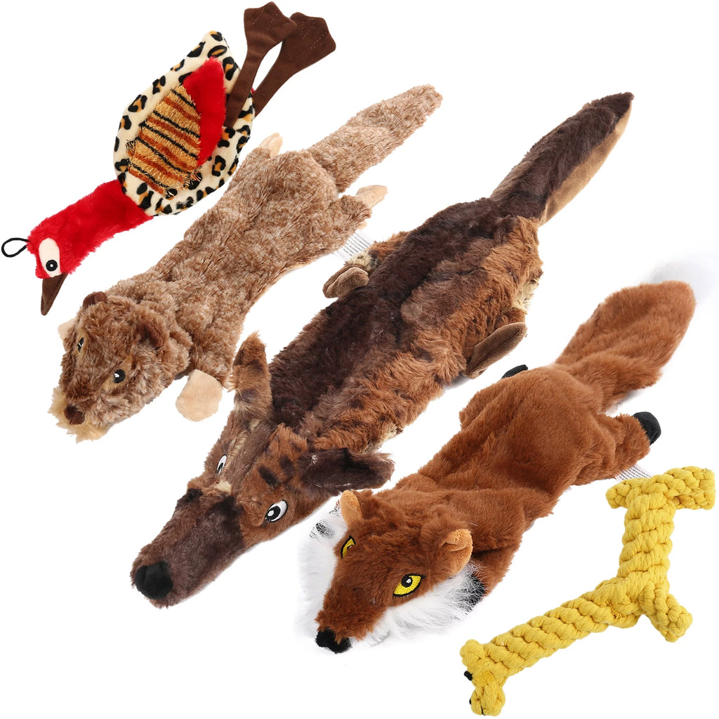 Set of 5 Dog Squeaky Toys for Small Medium Dog, No Stuffing