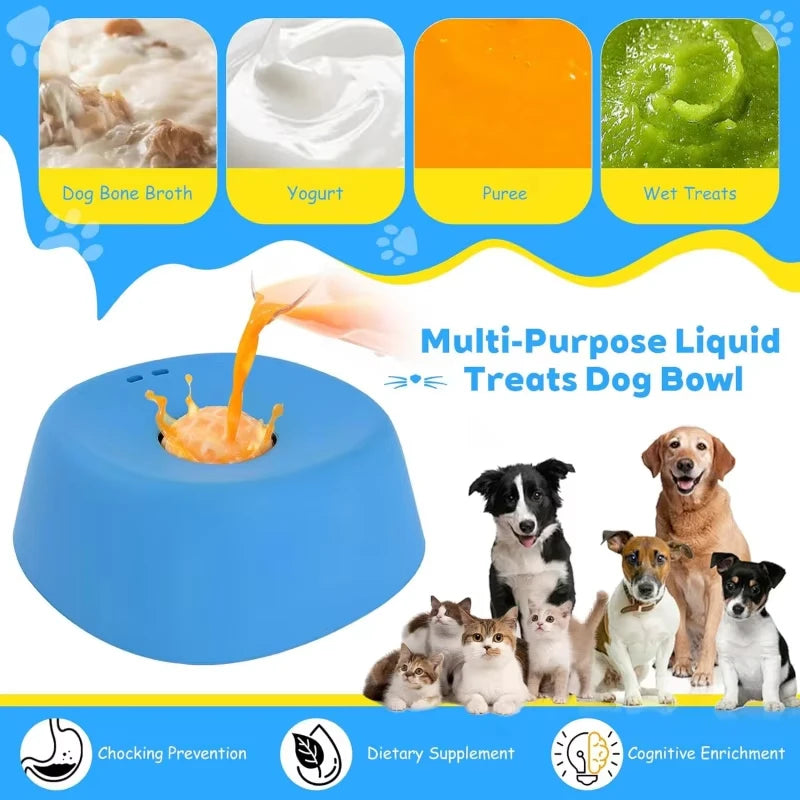 Liquid Slow Feeding Dog Bowls Anti-Slip Ball-Shaped Bone Soup Dog Licking Bowl Licking Bowl for Healthy Eating Non-Slip and Anti-Choking